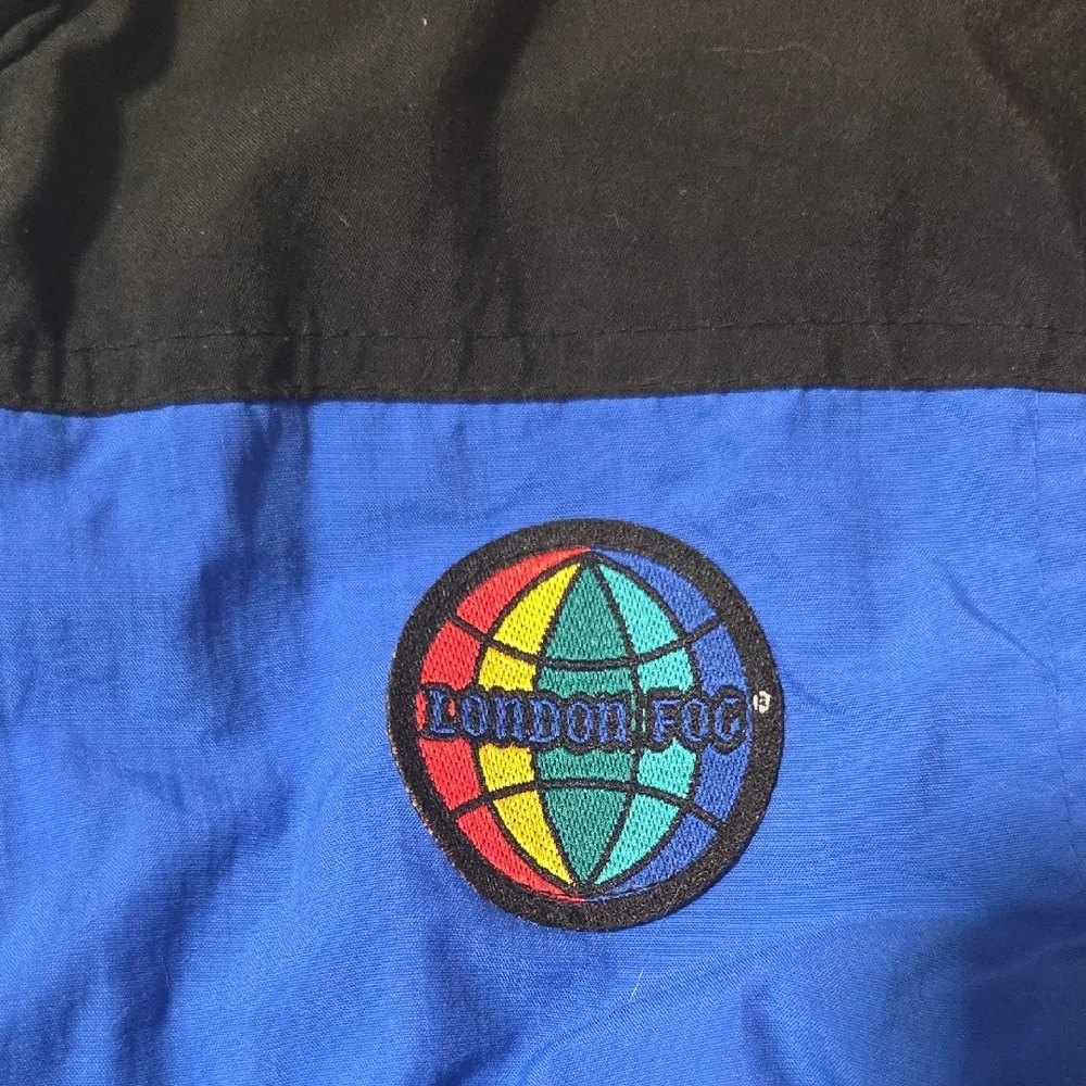 Vintage LONDON Fog Kids Colorblock Blue, Teal and Black Jacket